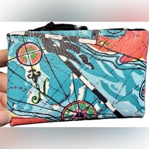 Business Card / Credit Card Zipper Storage Case faux leather 3” x 4.5” NEW